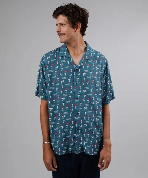 Brava Fabrics Brava Fabrics Kurzarm-Hemd Peanuts Athletic Aloha, Blue, – Produktbild 1 von 3