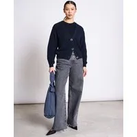 JAN N JUNE JAN N JUNE V-Ausschnitt Strickjacke LENA aus Baumwolle GOTS, Nightfall, – Produktbild 1 von 1