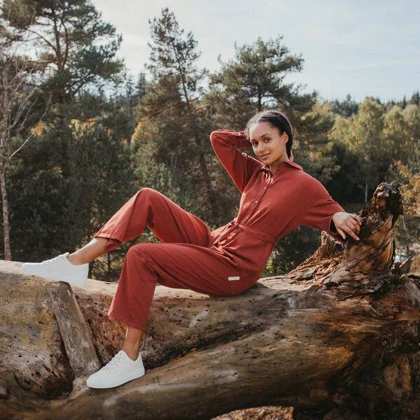 NORDLICHT NORDLICHT Damen Jumpsuit aus Bio-Baumwolle LINNEA, Rot, – Produktbild 1 von 4