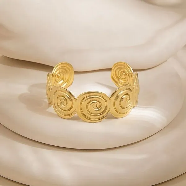 ELEKTROPULLI ELEKTROPULLI SPIRAL Armreif ca. 65 mm x 23 mm, Gold, – Produktbild 2 von 2