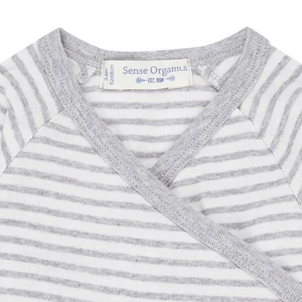Sense Organics sense-organics Baby Wickelbody Langarm *YGON* grey- stripes I GOTS & Bio I Sense Organics – Produktbild 2 von 4