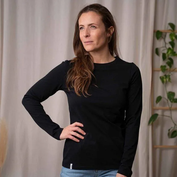 Vresh Clothing Vresh Clothing Vee - Longsleeve aus Biobaumwolle, Schwarz, – Produktbild 2 von 7