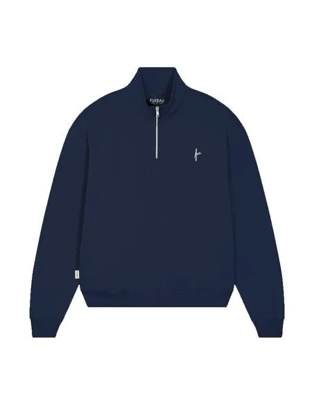 FUXBAU FUXBAU Frauen fux Half Zip Sweater, Navy, – Produktbild 3 von 4