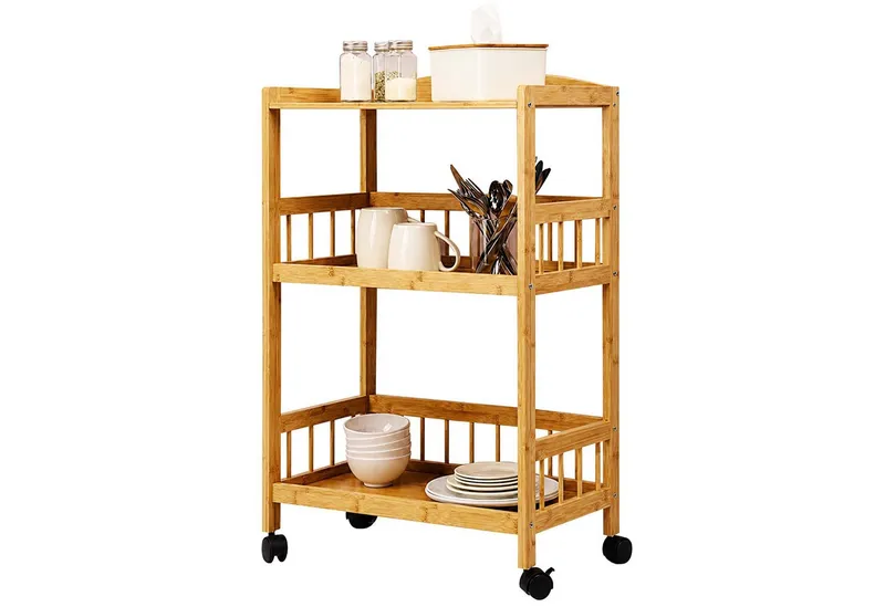 RELAXDAYS RELAXDAYS Küchenwagen Servierwagen Bambus, (1 St), Braun, – Produktbild 1 von 5