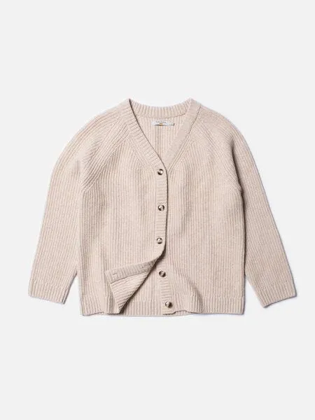 Nudie Jeans Nudie Jeans Strickjacke Kristina Rib - Oat White – Produktbild 2 von 3