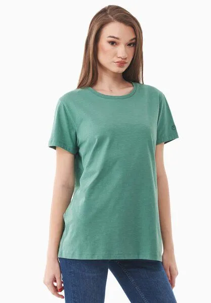 ORGANICATION ORGANICATION Damen Basic T-Shirt aus Bio-Baumwolle, Leaf green, – Produktbild 3 von 4