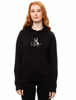 FellHerz FellHerz Damen Hoodie Doglove schwarz aus 85% Biobaumwolle und 15% recyceltem Polyester – Produktbild 1 von 1