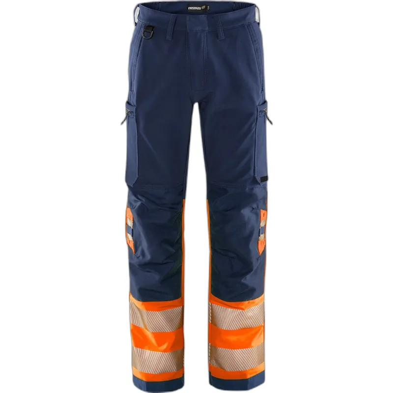 Fristads Hochsichtbare Arbeitshose Klasse 1 Fristads Green 2647 GSTP, Orange, – Produktbild 1 von 2