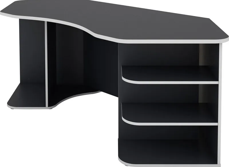 byLIVING Gamingtisch Thanatos, Breite 198 cm, moderner Eckschreibtisch, Grau, – Produktbild 1 von 5