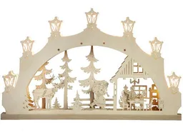 Weigla® Holzkunst Weigla® Holzkunst Kleiner Schwibbogen "Weihnachtsabend" 7 flammig LED Beleuchtung – Produktbild 1 von 1