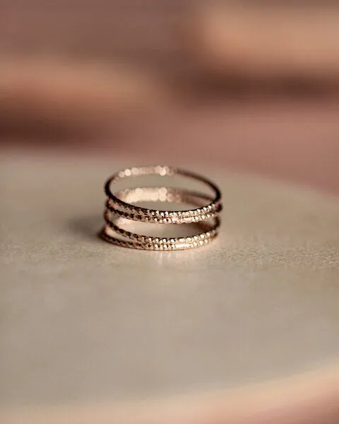 lille mus lille mus Ring 'Loop Glitzer' 925, Gold, – Produktbild 3 von 4
