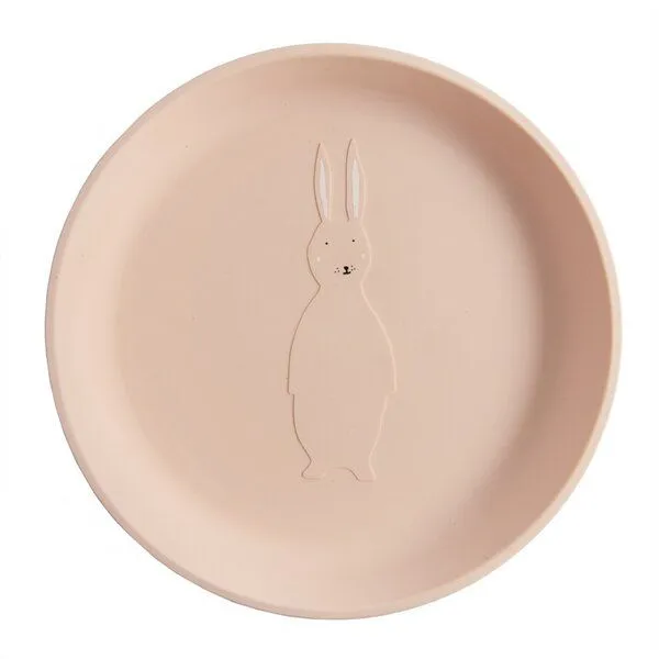 TRIXIE TRIXIE – Kindergeschirr aus Silikon – Kinderteller, Mrs. rabbit, – Produktbild 1 von 4
