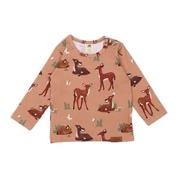 Walkiddy Baby Langarmshirt GOTS zertifiziert, Bio-Baumwolle, rosa, Tiermuster, weich, elastisch (5% Elasthan) – Walkiddy – Produktbild 1 von 1