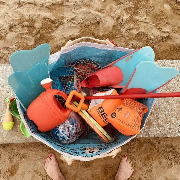REFISHED fair fashion REFISHED fair fashion Tasche 'CARGO BAG' - upcycelte Zuckersäcke, #sugar weiß, – Produktbild 3 von 3