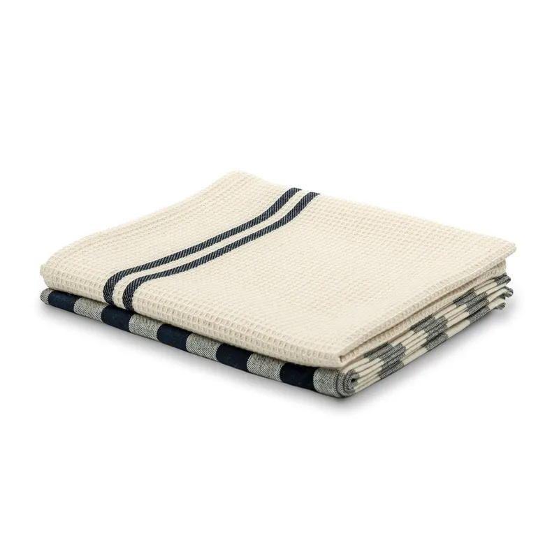 Living Crafts Living Crafts - Home Geschirrtücher, 2er-Pack (100% Bio-Baumwolle), Blau, – Produktbild 1 von 3