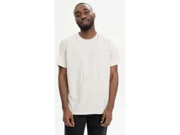 MELA MELA Bio-Herren-T-Shirt "SADHIL" mit Feinripp-Rundhalsausschnitt, cream melange, Gr. M – Produktbild 1 von 1
