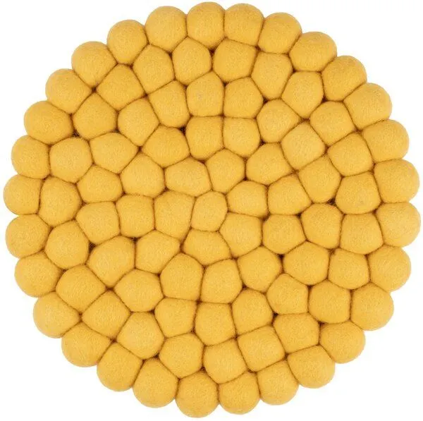 myfelt myfelt Filzkugel Topfuntersetzer (⌀ 20 cm), Gelb (kira), – Produktbild 1 von 4