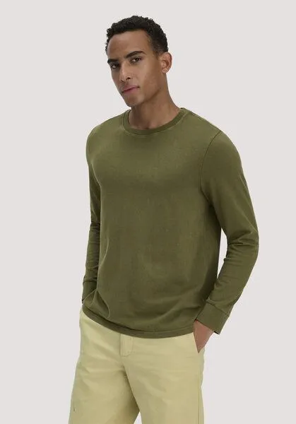 hessnatur hessnatur Jersey Longsleeve Relaxed aus reiner Bio-Baumwolle, Seetang, – Produktbild 1 von 4