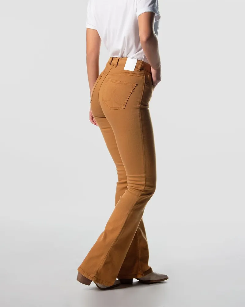 Kuyichi Kuyichi Damen vegan Jeans Lisette Flare Gold, Dunkelgelb, – Produktbild 1 von 2