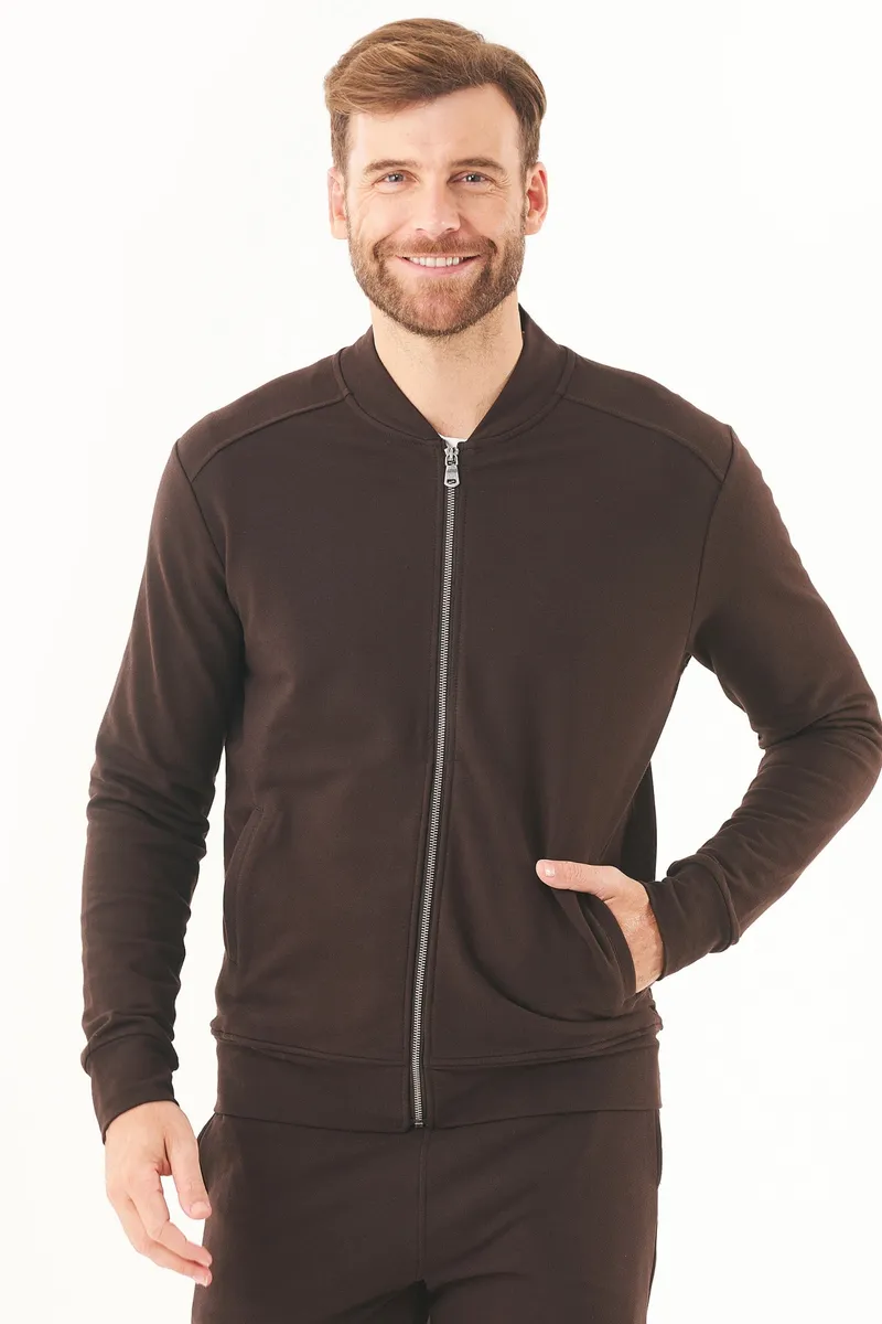 ORGANICATION ORGANICATION Herren vegan Sweatjacke Morrison Espresso, Dunkelbraun, – Produktbild 2 von 2