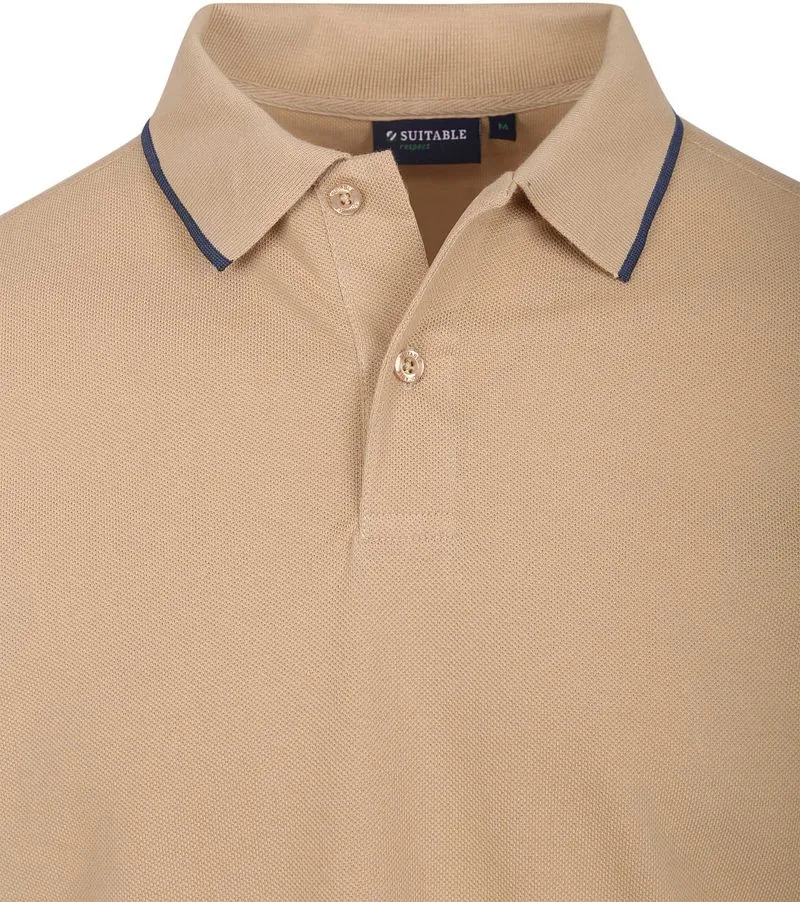Suitable Suitable Respect Poloshirt Tip Ferry Beige - Größe L, Beige, – Produktbild 2 von 2