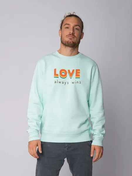 watapparel watapparel Sweatshirt Unisex Love always wins, Caribbean blue, – Produktbild 2 von 4