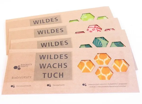 Diversity Honeys Diversity Honeys Wildes Wachs Tuch 3er Set, Blatt grün, – Produktbild 3 von 3