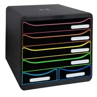 Exacompta Exacompta Schubladenbox Big Box Maxi "Black Office" DIN A4+, 6 Schubladen,schwarz/harlekin – Produktbild 3 von 3