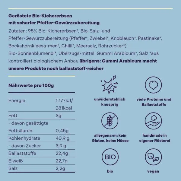 Hülsenreich Bio Crunchy Kichererbsen Salt & Pepper – Produktbild 4 von 4