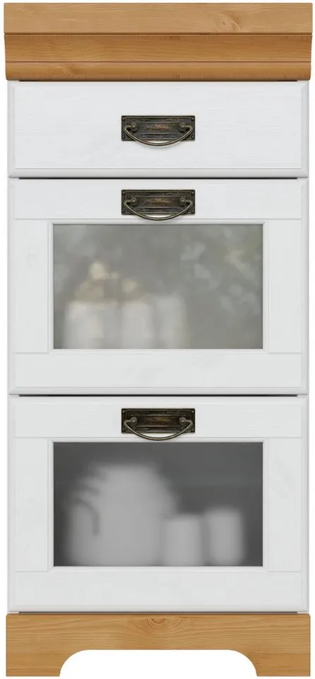 OTTO home Unterschrank Rügen Breite 40 cm, FSC® zertifiziert, Schubkästen mit Glaseinsatz, Weiß, – Produktbild 2 von 5