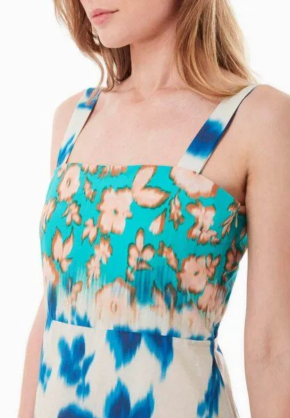 ORGANICATION ORGANICATION Kleid aus Bio-Baumwoll-Voile mit Blumenmuster, Blurry flowers, – Produktbild 4 von 4
