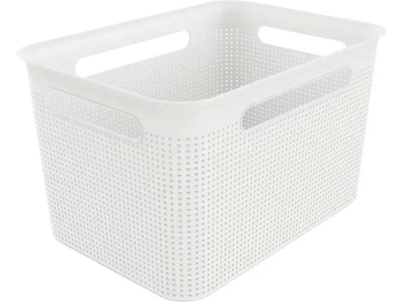 rotho rotho Aufbewahrungskorb "BRISEN" aus Recyclingkunststoff, 16 l, weiß – Produktbild 1 von 1
