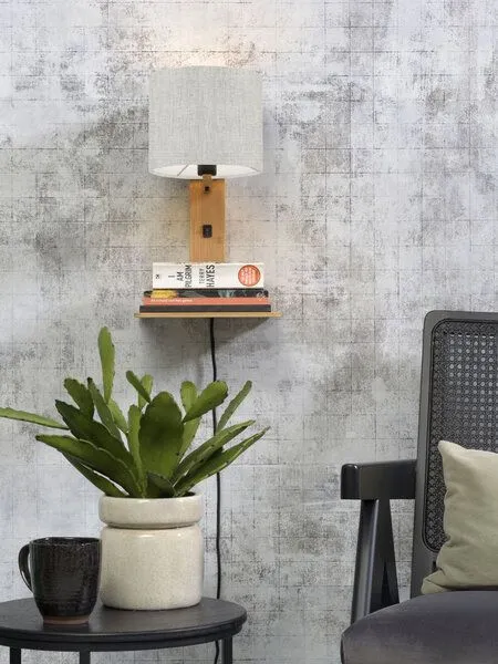 GOOD&MOJO GOOD&MOJO Naturel Wandlampe Andes, Hell leinen, – Produktbild 4 von 4