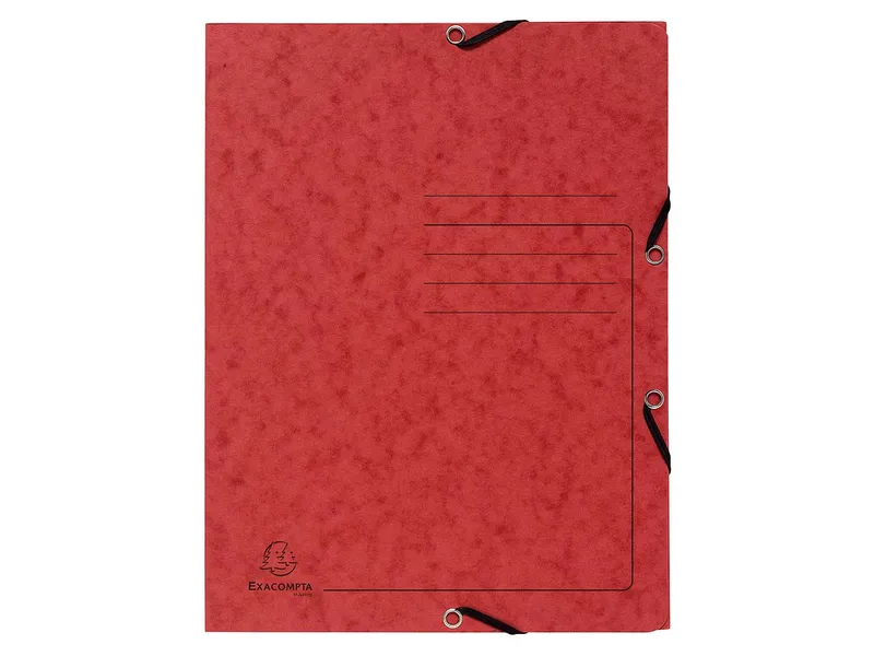 Exacompta 25 Exacompta Sammelmappen, Colorspan-Karton, 355 g/m², DIN A4, Gummizug, 3 Klappen, rot – Produktbild 1 von 1