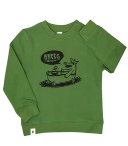 päfjes päfjes Kriss Krokodil - Kinder Bio Sweater - Organic Cotton - Grün – Produktbild 1 von 1