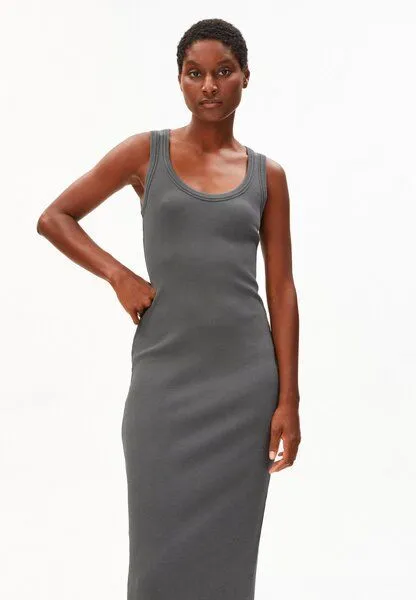 ARMEDANGELS ARMEDANGELS GMT DYE BODYCON RIB Damen Kleid aus Bio-Baumwoll Mix, Space steel, – Produktbild 1 von 3