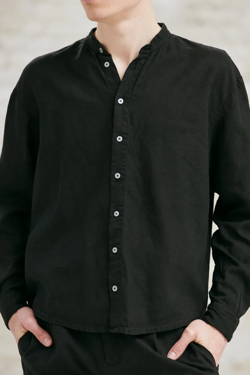 Jyoti - Fair Works Jyoti - Fair Works Herren vegan Hemd Harish Schwarz, Schwarz, – Produktbild 4 von 4