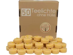 50er Pack Teelichter aus Bienenwachs, ohne Hülle – Produktbild 1 von 1