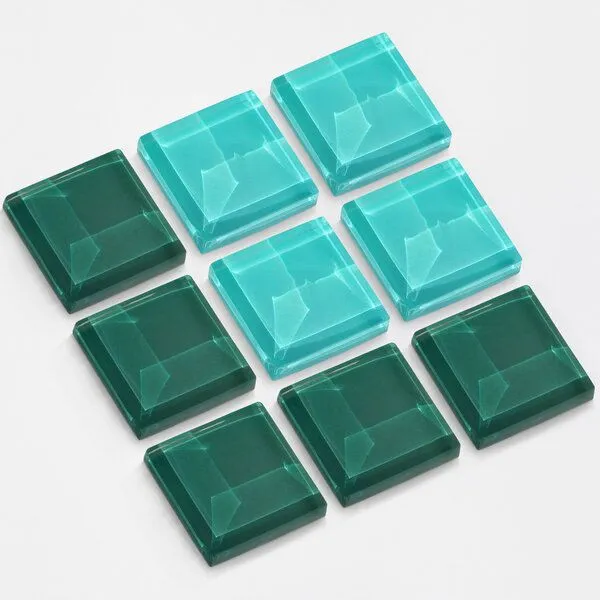 ALEXASCHA ALEXASCHA Deko Magnete aus Upcycling Glas • Set aus 9 starken Magneten • ideal zum Verschenken, Malachit, – Produktbild 1 von 4