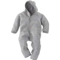 Engel natur Engel Natur Baby Kapuzenoverall Bio-Merinowolle Fleece melange-hellgrau Gr. 62/68 – Produktbild 1 von 1