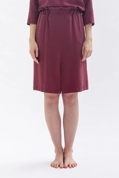 Studio Hertzberg Studio Hertzberg Rock mit Schlitz MII-TUU aus Tencel, Bordeaux, – Produktbild 2 von 4