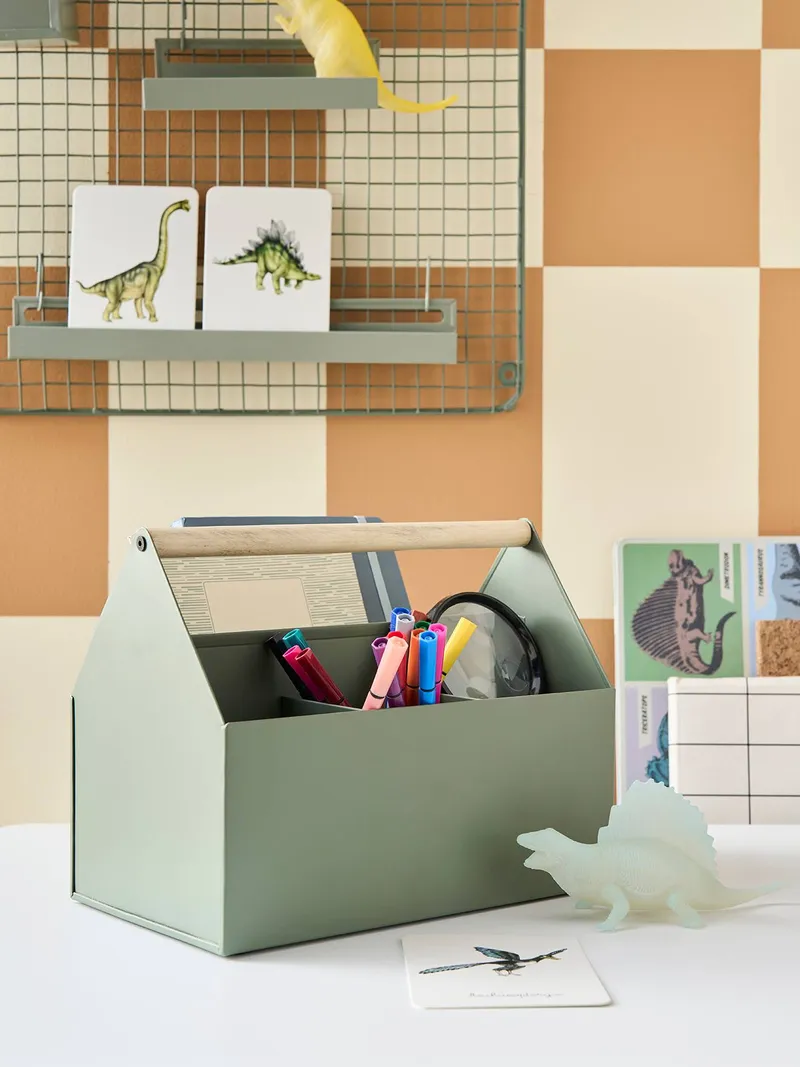 Vertbaudet Stiftehalter in Hausform Kinderzimmer salbei, Salbeigrün, – Produktbild 2 von 4