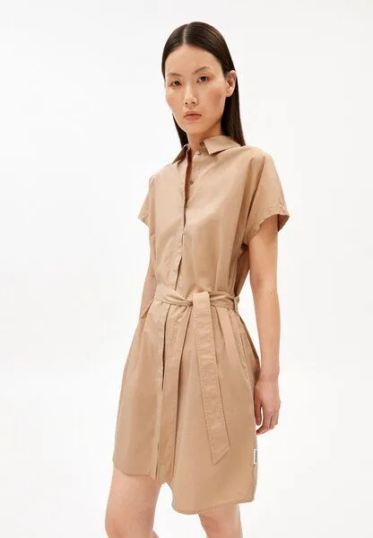 ARMEDANGELS ARMEDANGELS LARISAANA MINI Damen Kleid aus 100% Bio-Baumwolle, True camel, – Produktbild 1 von 4