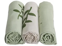 HANS NATUR Spucktücher Bio-Baumwolle 3er-Set "Glücksfeder" Maße 75 x 75 cm – Produktbild 1 von 1