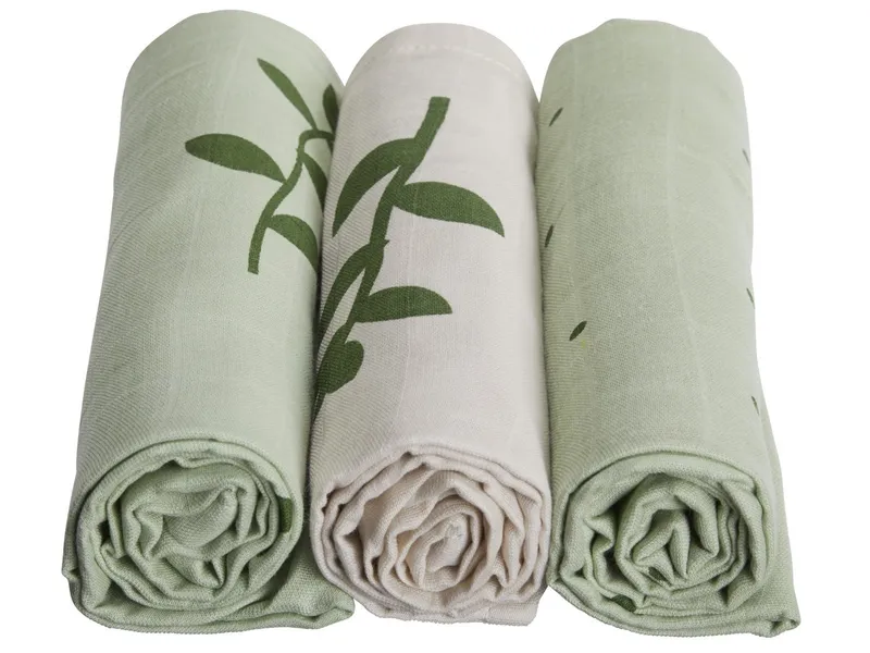 HANS NATUR HANS NATUR Spucktücher Bio-Baumwolle 3er-Set "Glücksfeder" Maße 75 x 75 cm, Mehrfarbig, – Produktbild 1 von 2