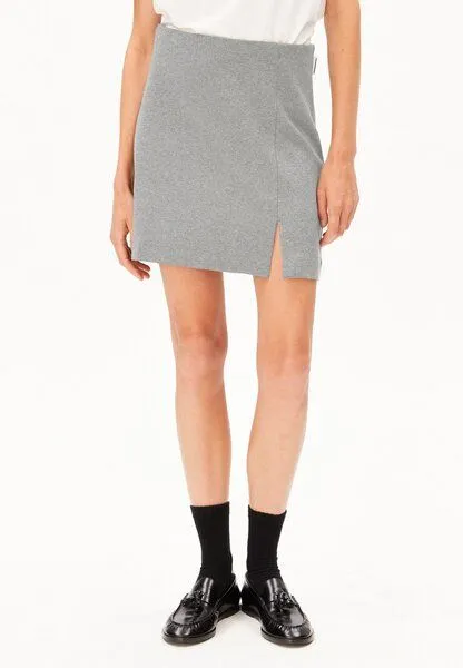 ARMEDANGELS ARMEDANGELS VANJARAA MINI Damen Jerseyrock aus LENZING ECOVERO Viskose Mix, Silver melange, – Produktbild 1 von 4