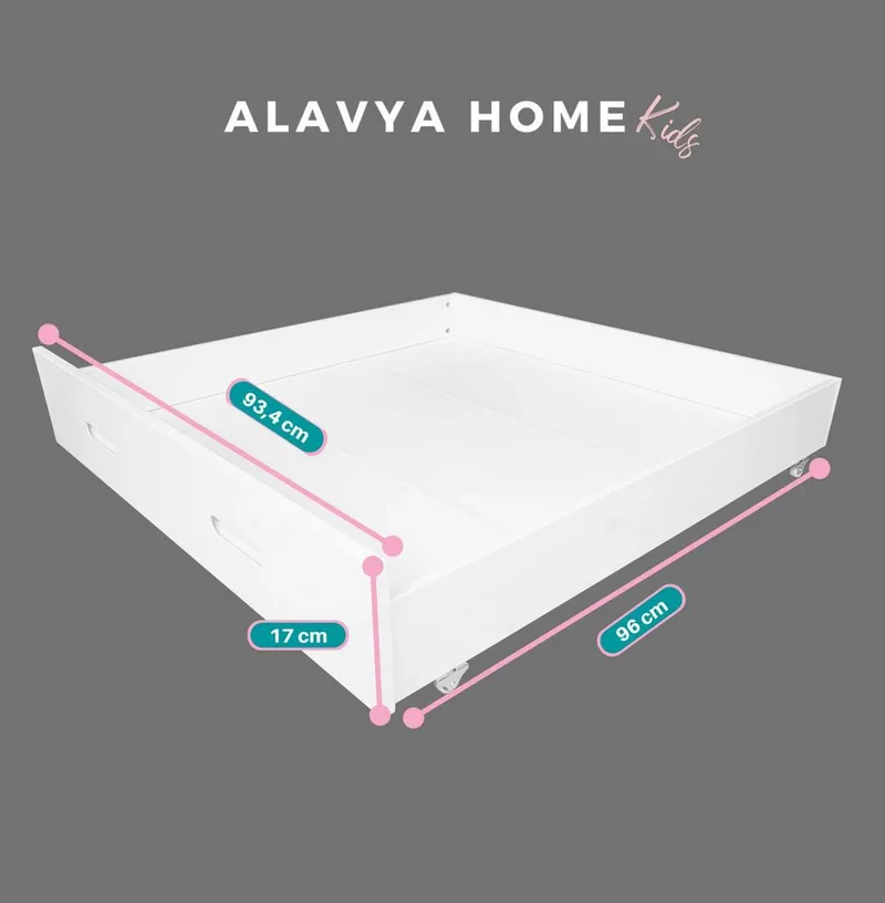 Alavya Home® Bettschubkasten Alavya Home Schubkasten Set, 2 St.I 2er-Set Schublade aus massiver Kie (2 St., 2er-Set) – Produktbild 2 von 4