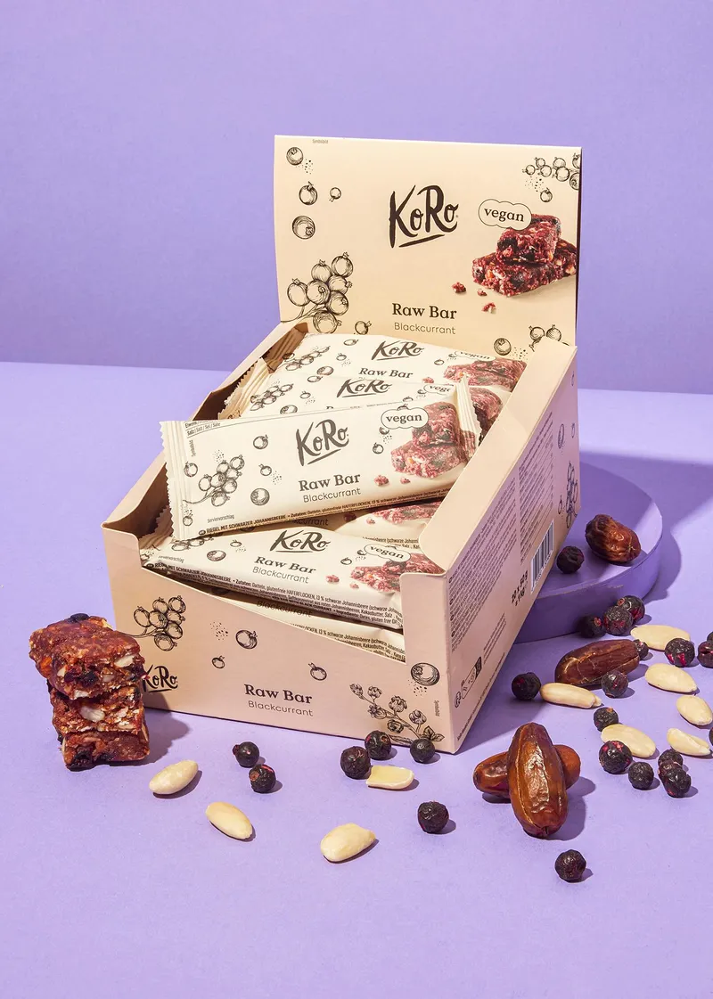 KoRo Raw Bar Blackcurrant 20 x 50 g – Produktbild 1 von 5