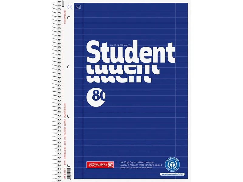 BRUNNEN BRUNNEN Collegeblock DIN A4, Lineatur 27, 80 Blatt – Produktbild 1 von 1