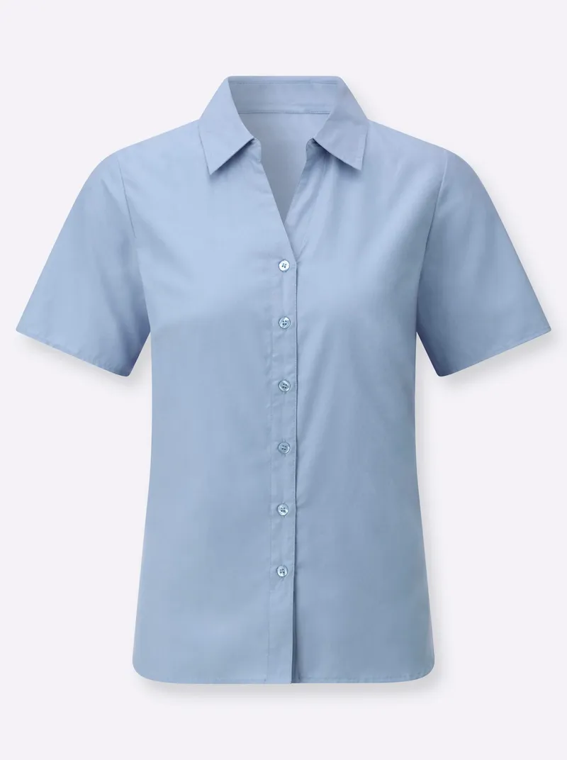 Witt Kurzarmbluse bleu, Bleu, – Produktbild 1 von 2